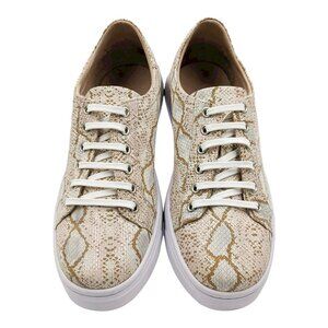 Two Pretty Leather Pink Snakeskin Sneaker
